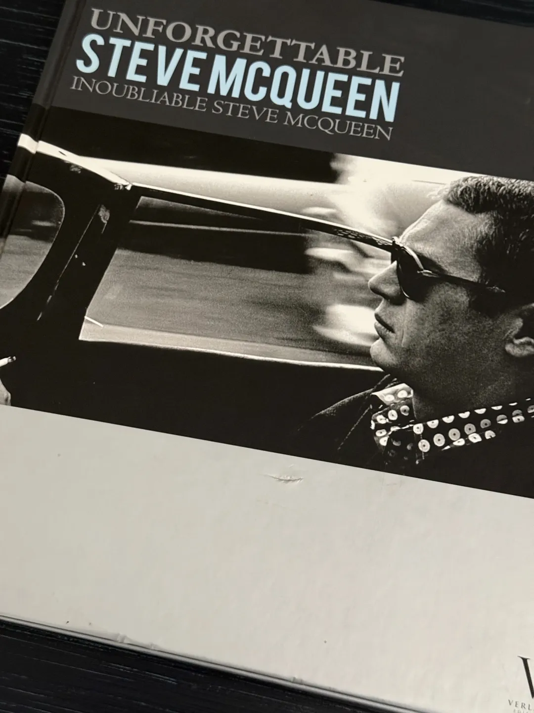 Unforgettable Steve McQueen by Henri Suzeau, cover of McQueen driving in sunglasses